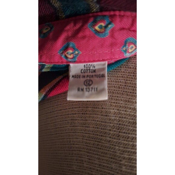 Women's Marsh Landing 100% Cotton Red Plaid Flannel Button Front Shirt Sz 12 - Picture 8 of 8